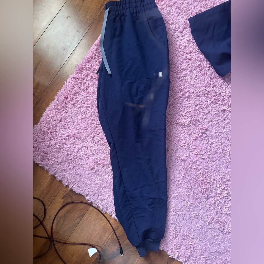 FIGS Elastic Waist Navy Blue Joggers